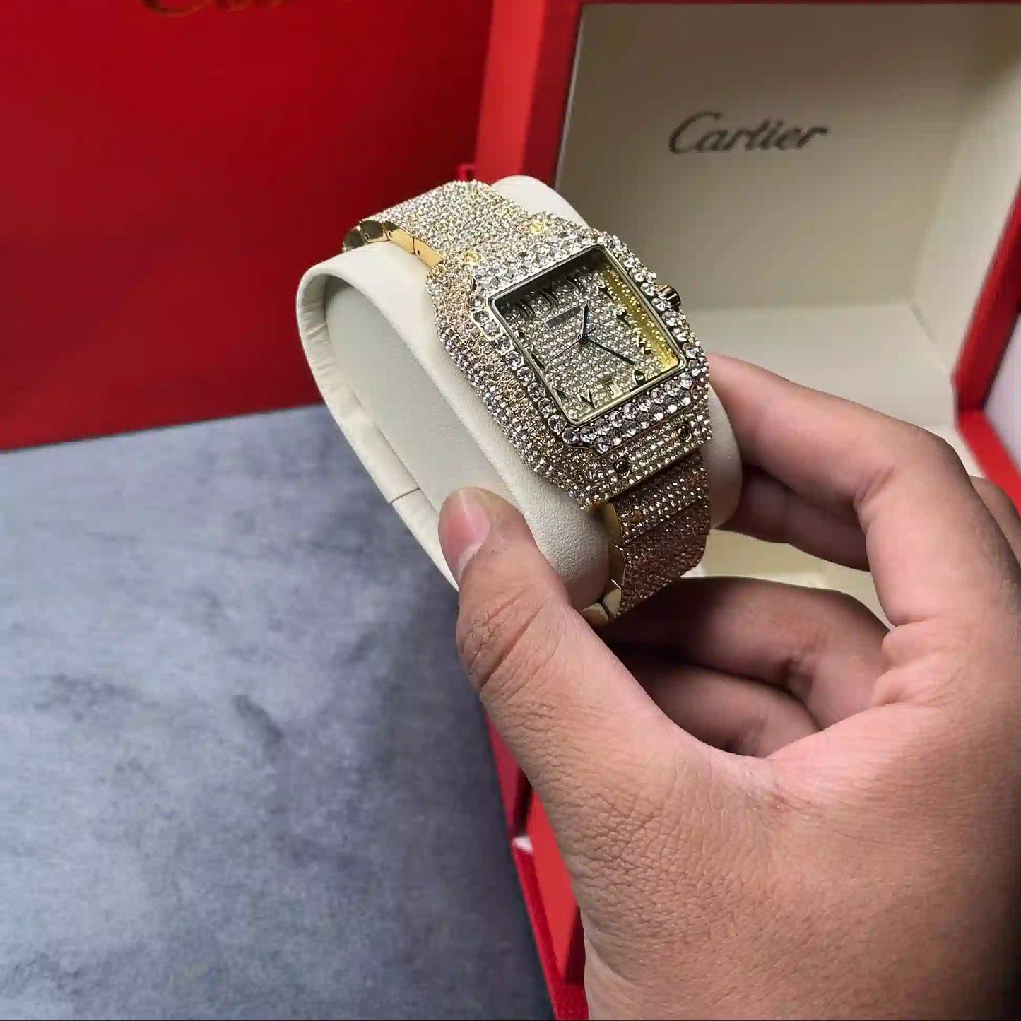 Iced-Tone Watch in Silver and Golden