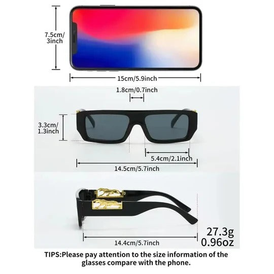 LEOPARD PRINT METAL EYEGLASSES PAIR