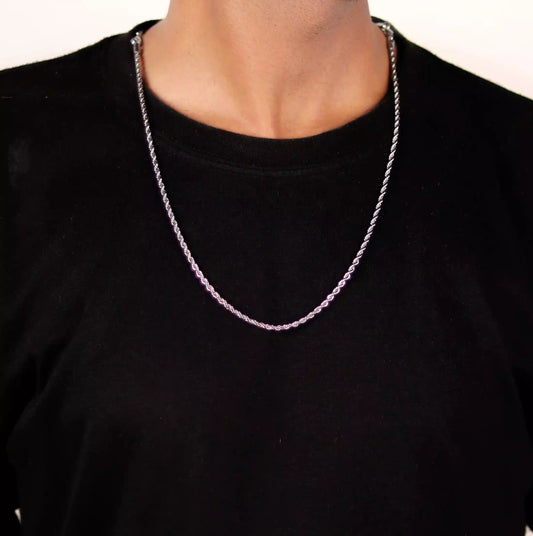 Premium Silver and Golden Rope Chain Necklace for Men & Women