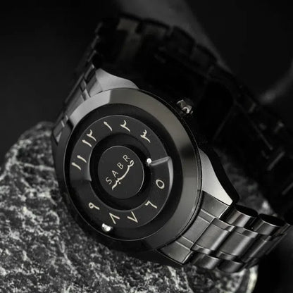 LUXURY SABR ARABIC NUMERAL BLACK STEEL WATCH