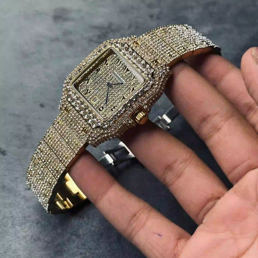 Iced-Tone Watch in Silver and Golden