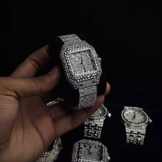 Iced-Tone Watch in Silver and Golden