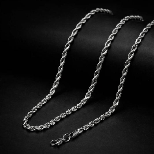 Premium Silver and Golden Rope Chain Necklace for Men & Women
