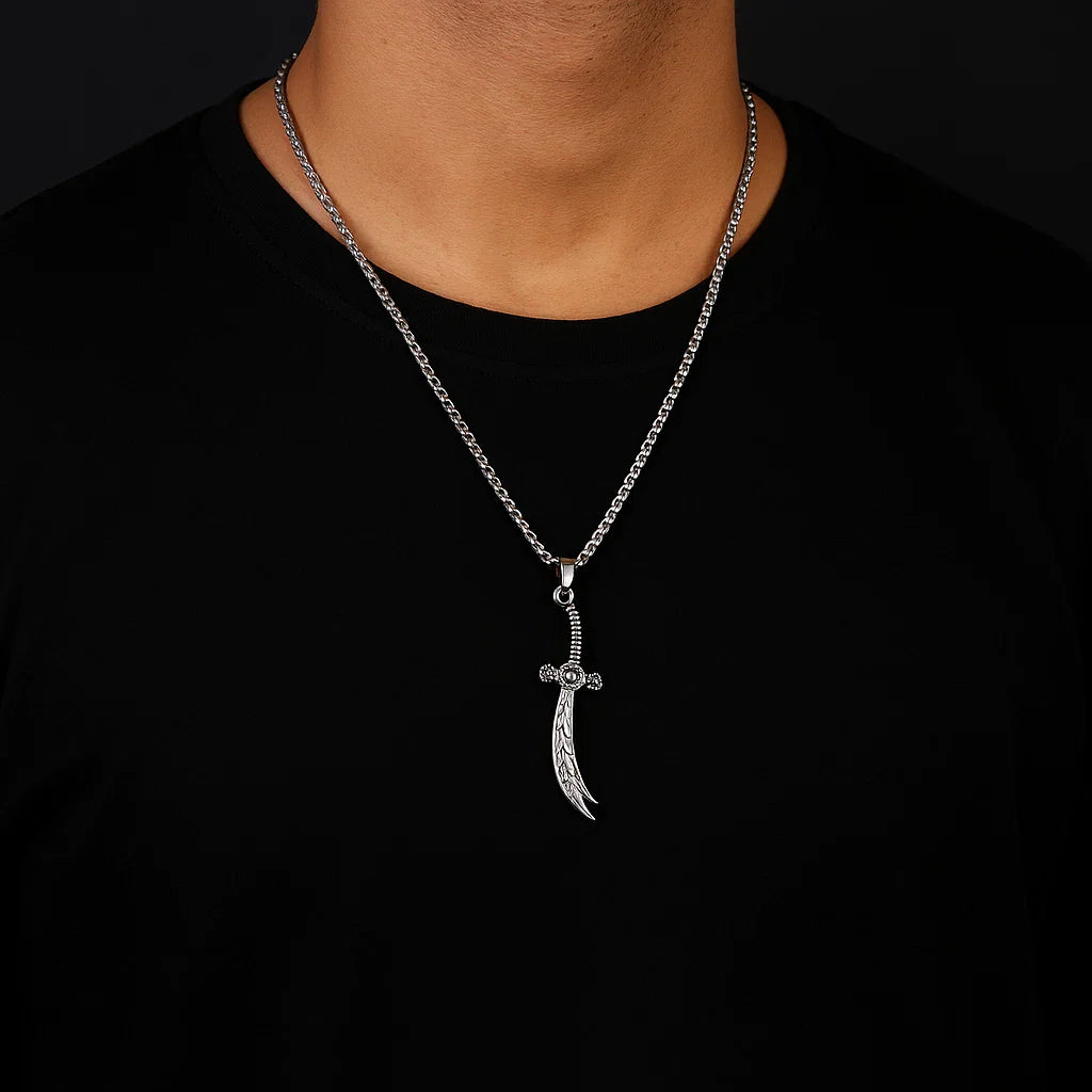 Premium Silver Tone Zulfiqar Necklace