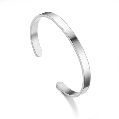 ELEGANT 304L STAINLESS STEEL C-SHAPED OPEN BRACELET