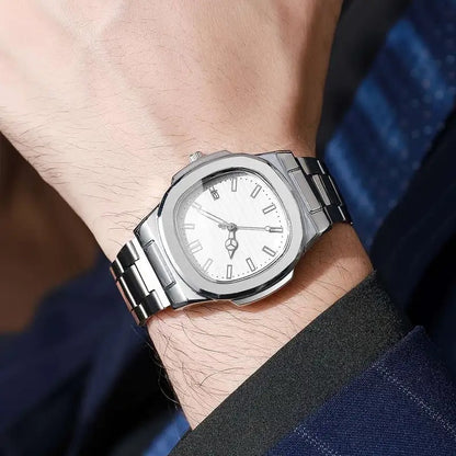 Square Scale Calendar Dial Quartz Wristwatch