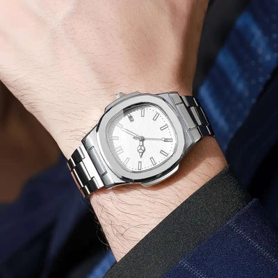 Simple Temperament Square Scale Calendar Dial High-end Trendy Quartz Wristwatch