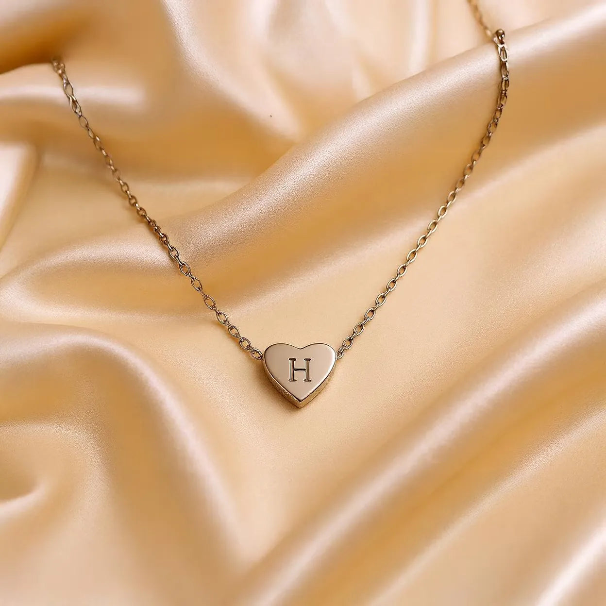 Initial Alphabet Golden Mini Heart Necklace