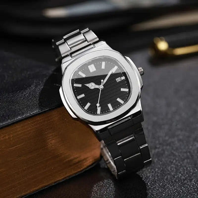 Simple Temperament Square Scale Calendar Dial High-end Trendy Quartz Wristwatch