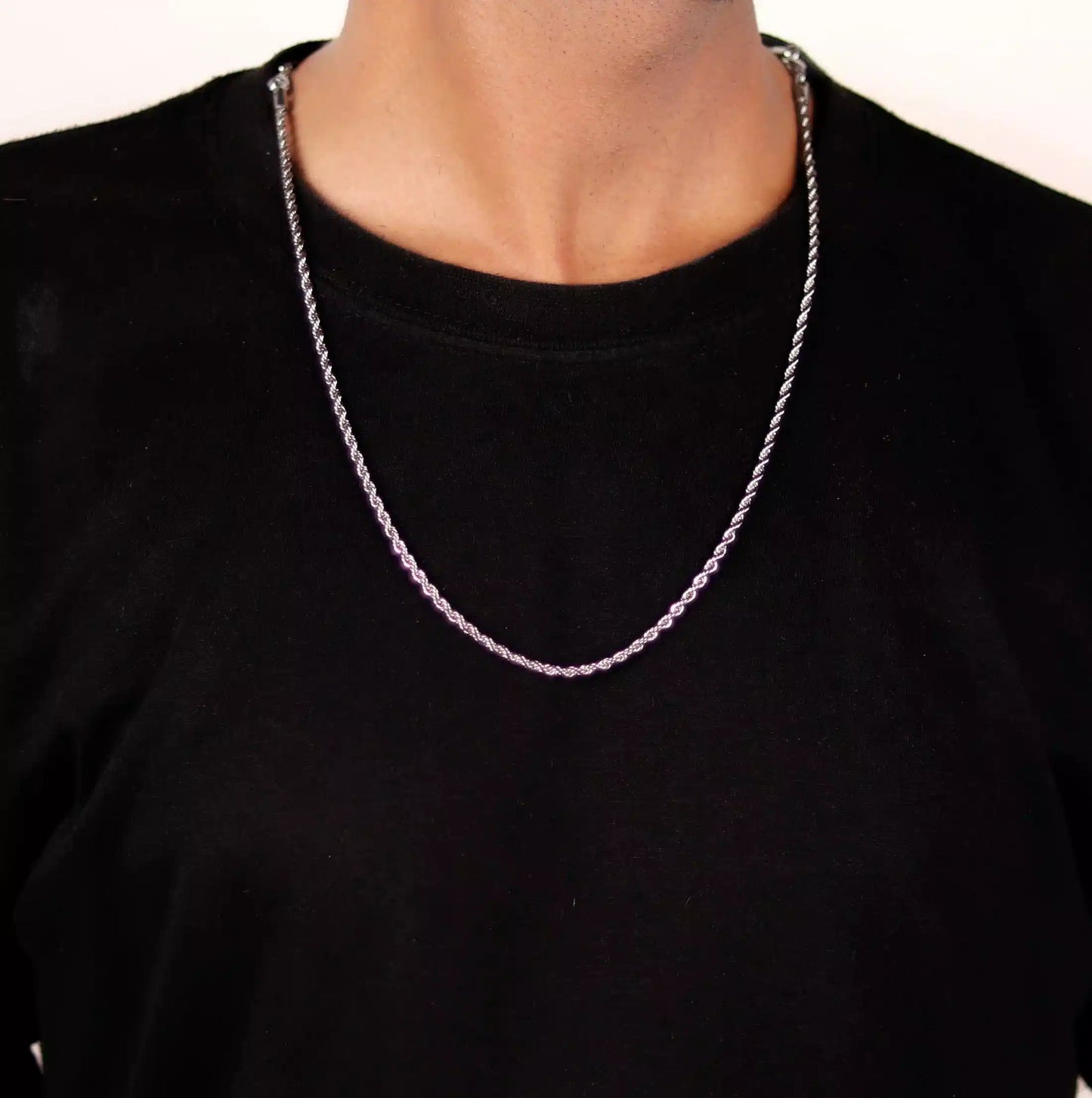 Premium Silver and Golden Rope Chain Necklace for Men & Women