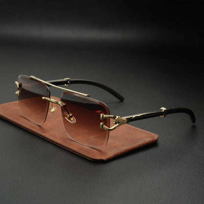 Luxury Leopard Pattern Frameless Glasses