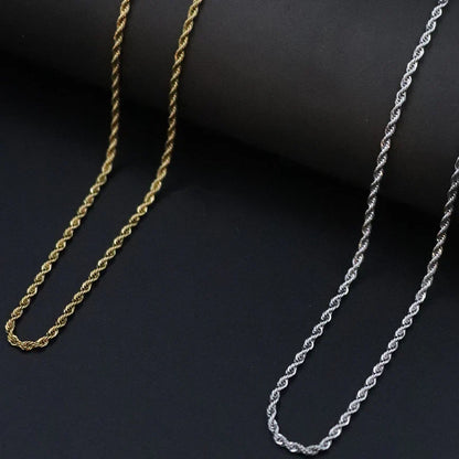 Premium Silver and Golden Rope Chain Necklace for Men & Women