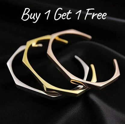 Stainless Steel Hexagon Cuff Bangle