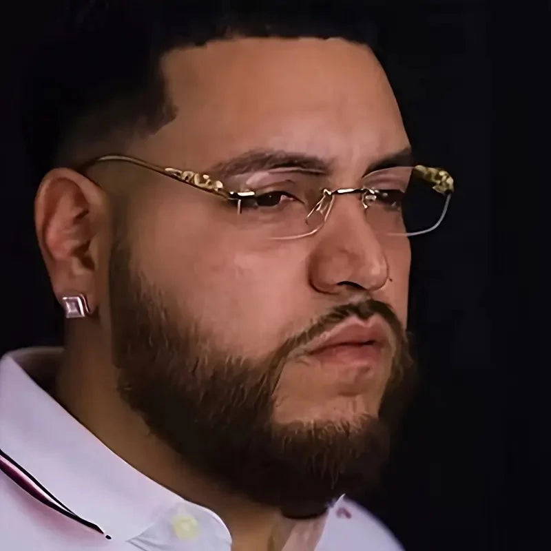 Leopard Print Rimless Square Sun Glasses