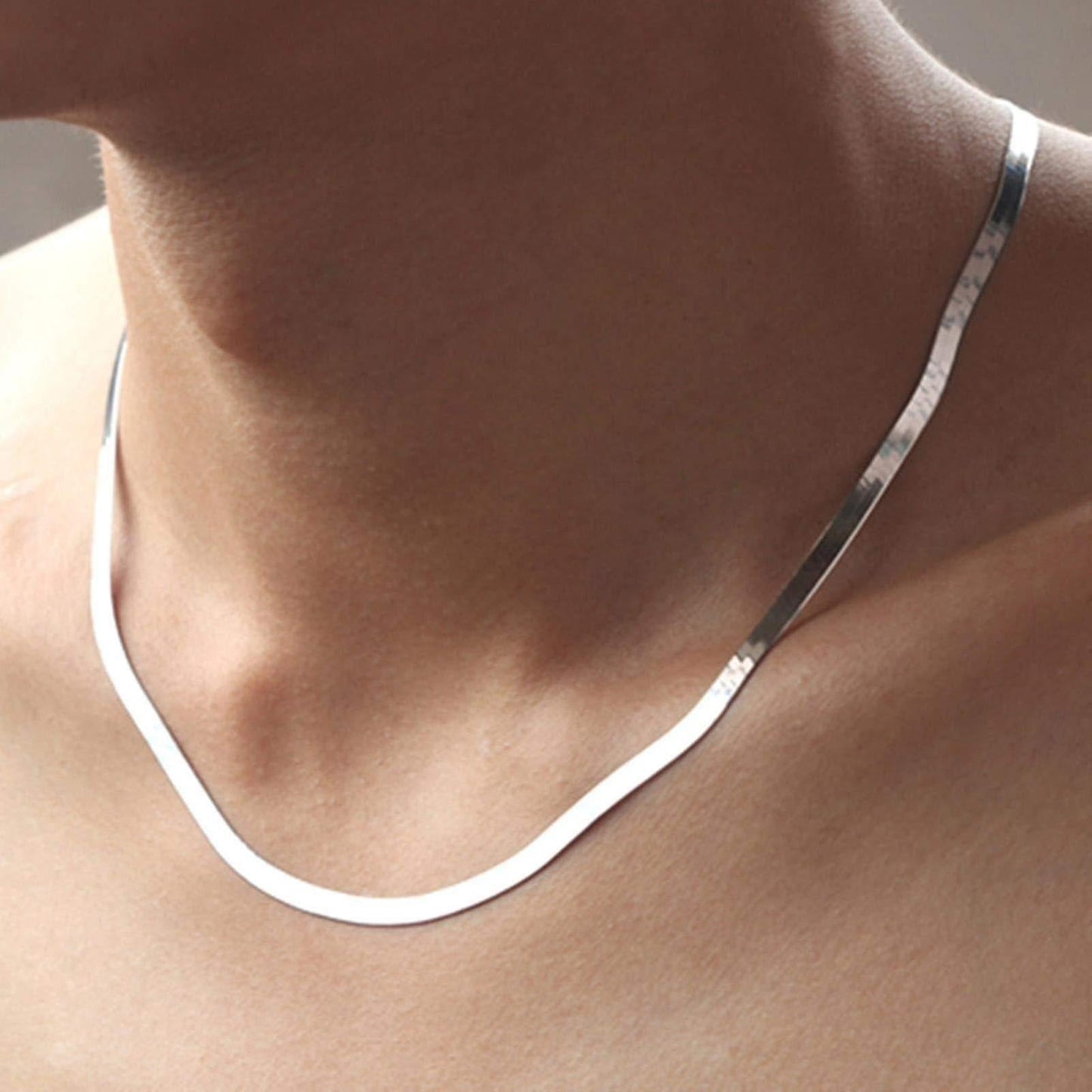 Silver Thin Snack Neck Chain for Men & Boys