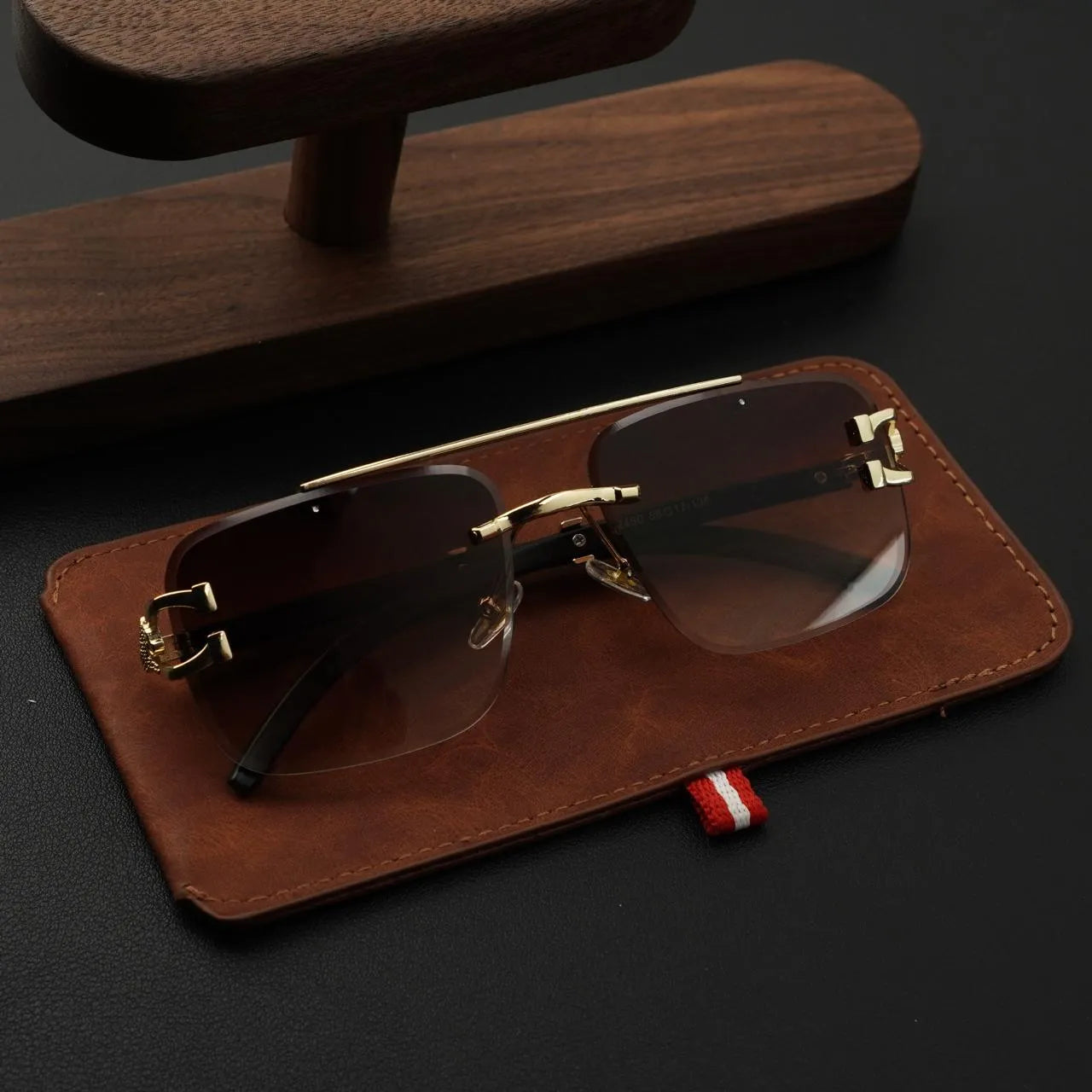 Luxury Leopard Pattern Frameless Glasses