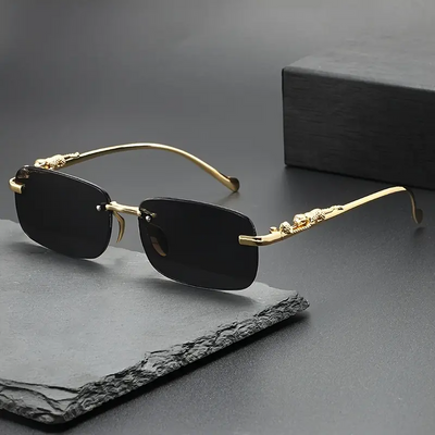 Fashionable Leopard Print Rimless Square Sun Glasses