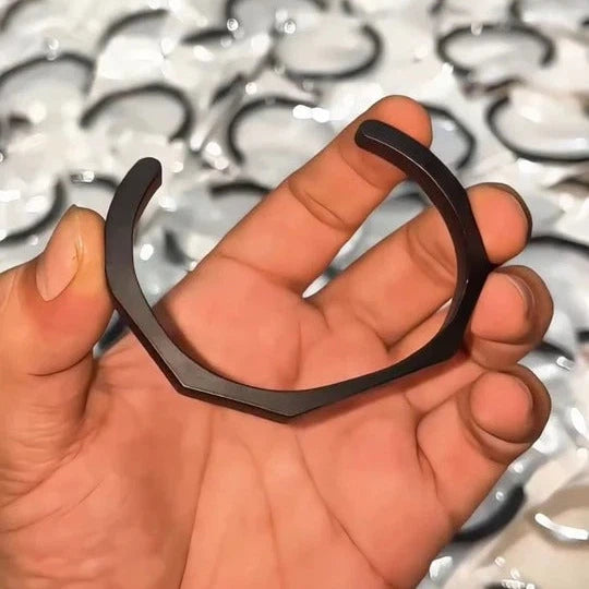 Stainless Steel Hexagon Cuff Bangle 2 Sets