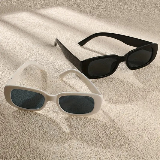 2pcs Small Square Fashion Glasses for Women Men