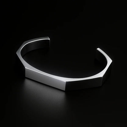 Stainless Steel Hexagon Cuff Bangle